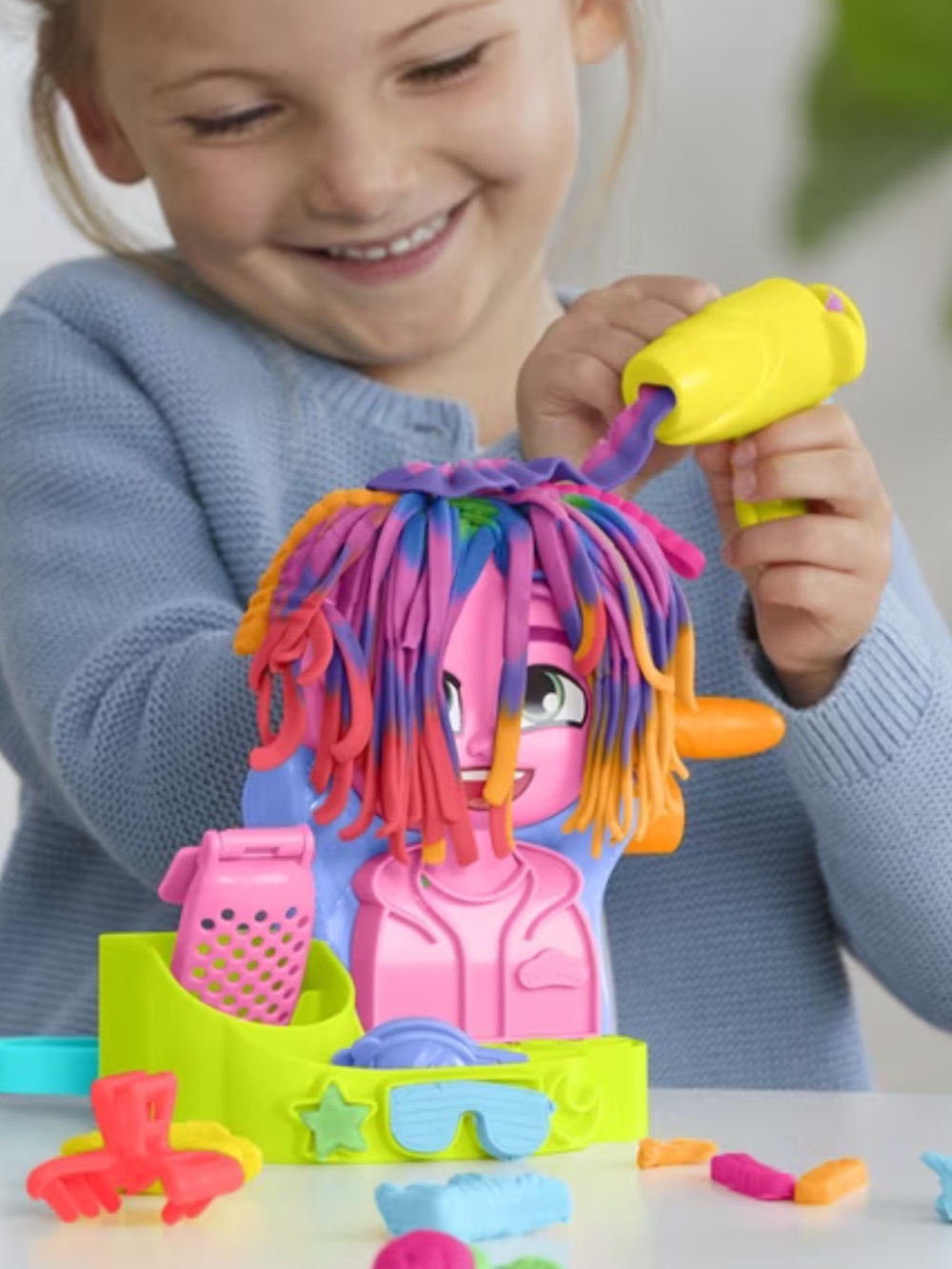 Play-Doh Kids Hair Salon Playset - Pink & Yellow Styling Kit